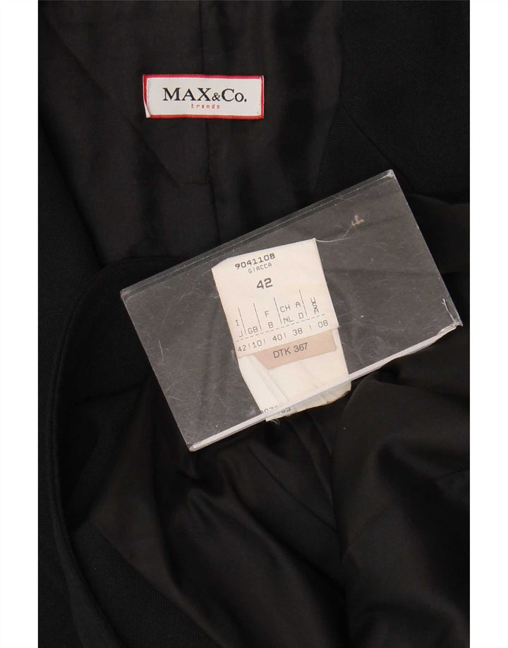 Max & Co. Dame 3-knaps blazerjakke UK 10 Lille sort polyester