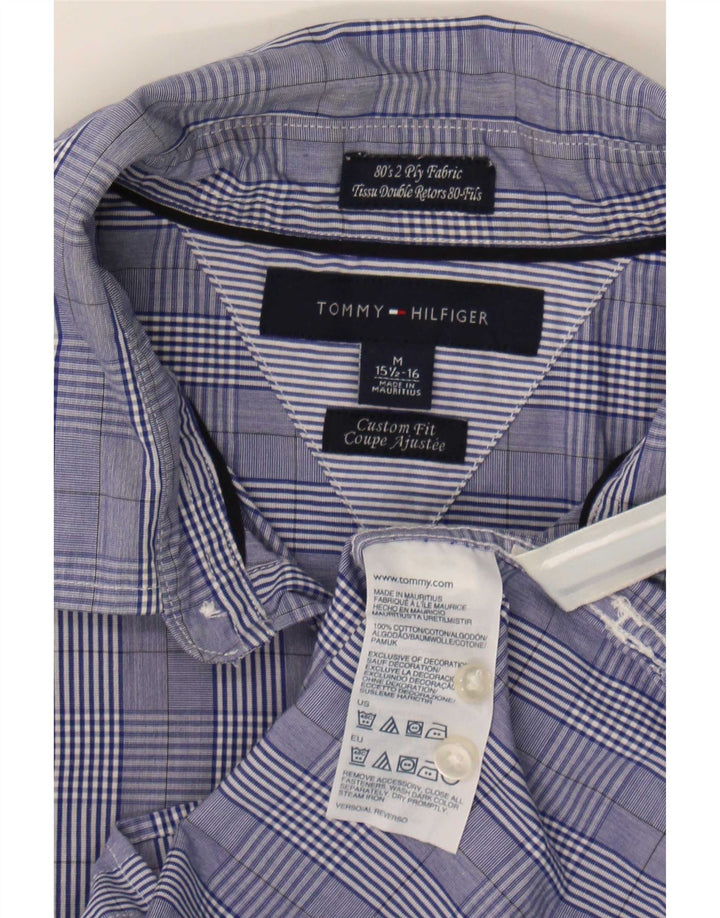 Tommy Hilfiger Herre Custom Fit Skjorte Størrelse 15 1/2 16 Medium Blue Check