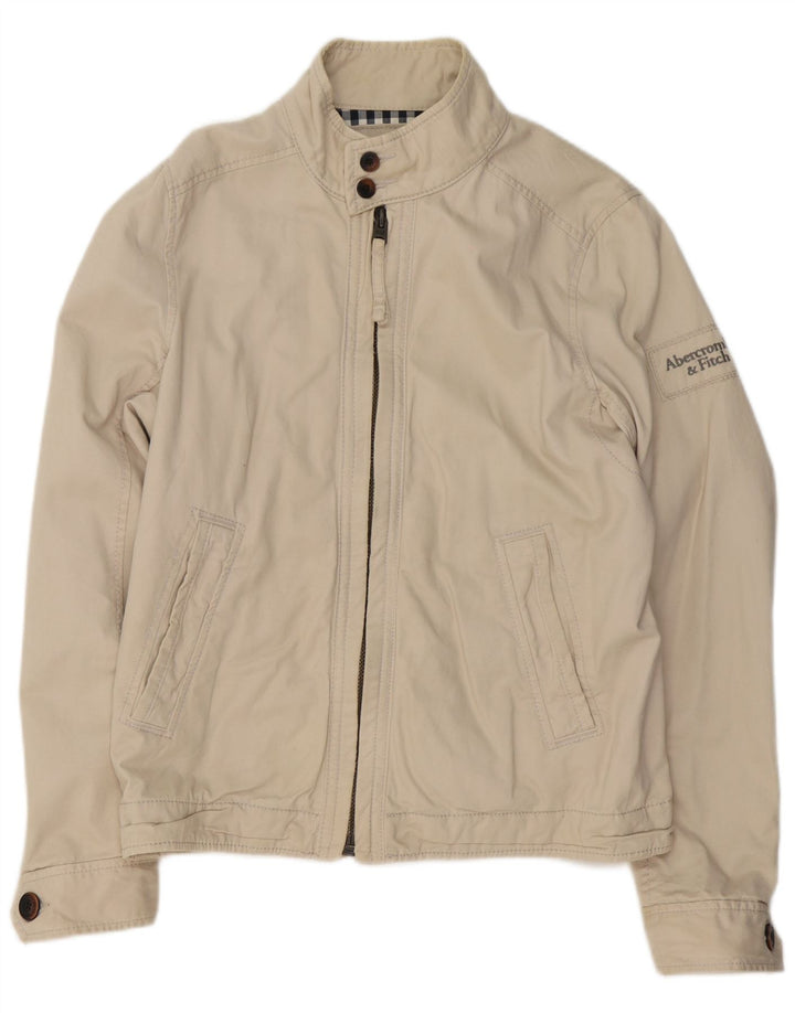 Abercrombie & Fitch Bomber Jacket UK 40 Stor Beige Bomuld