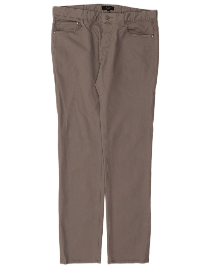 Ted Baker Straight Casual Bukser til mænd W34 L32 Grå Bomuld