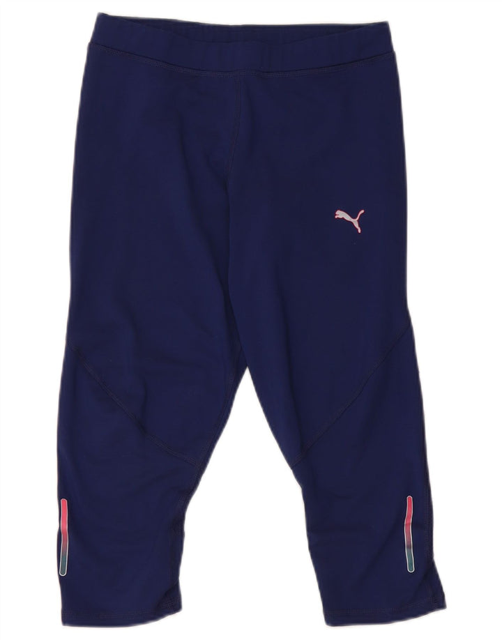 Puma Dame Capri Leggings UK 10 Small Navy Blue Polyester