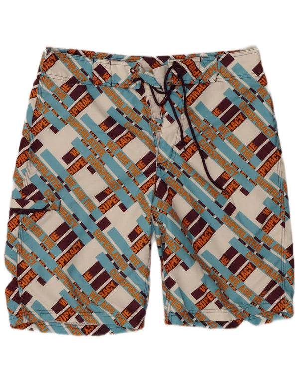 WESC Mens Graphic Swimming Shorts Small  Multicoloured Check Polyester