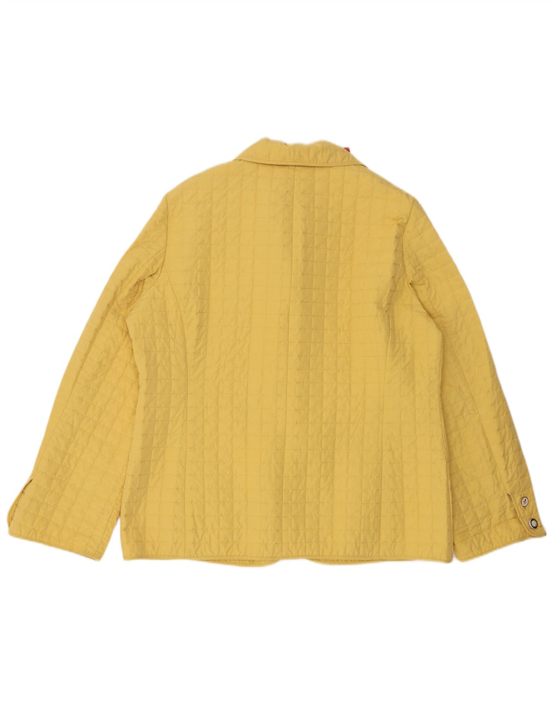 Perte by Krizia Dame 3-knaps quiltet blazerjakke Størrelse 23 Medium Gul