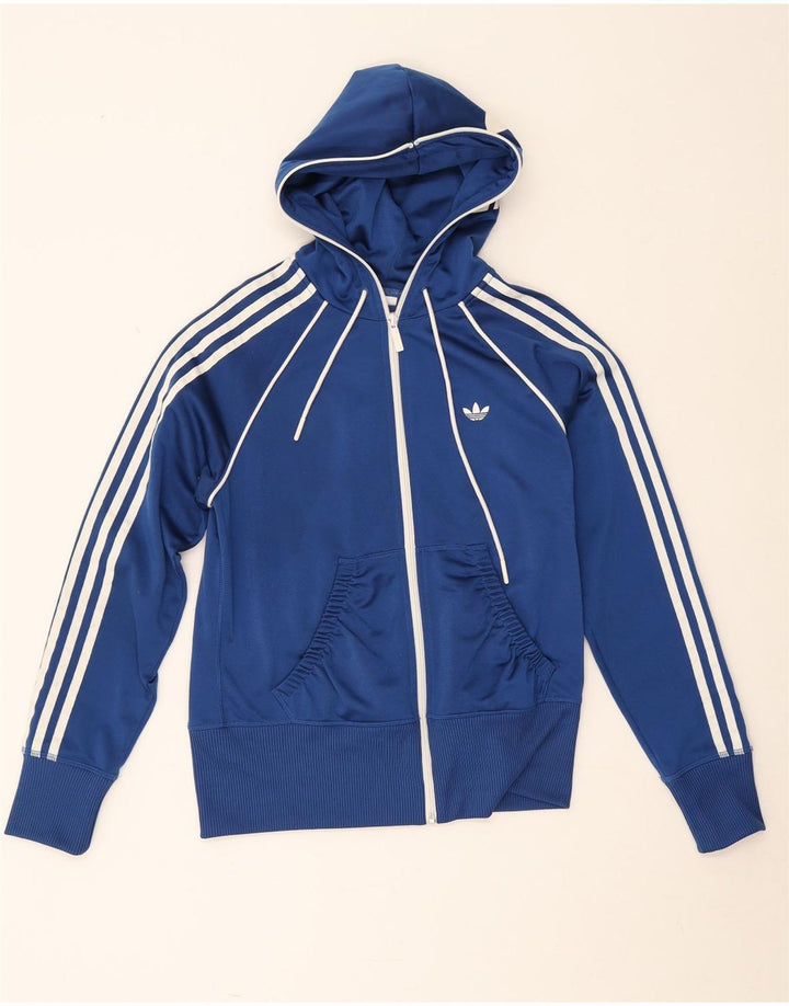 Adidas Dame Hættetrøje med lynlås EU 40 Medium Blue Polyester Sports