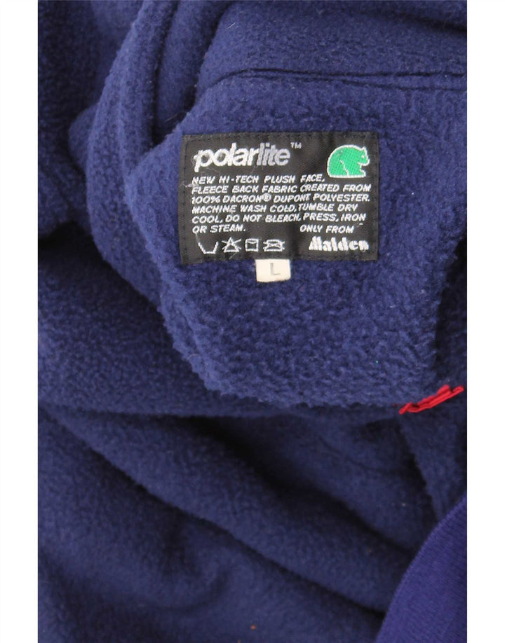 Malden Herre Button Neck Fleece Jumper Stor Blå