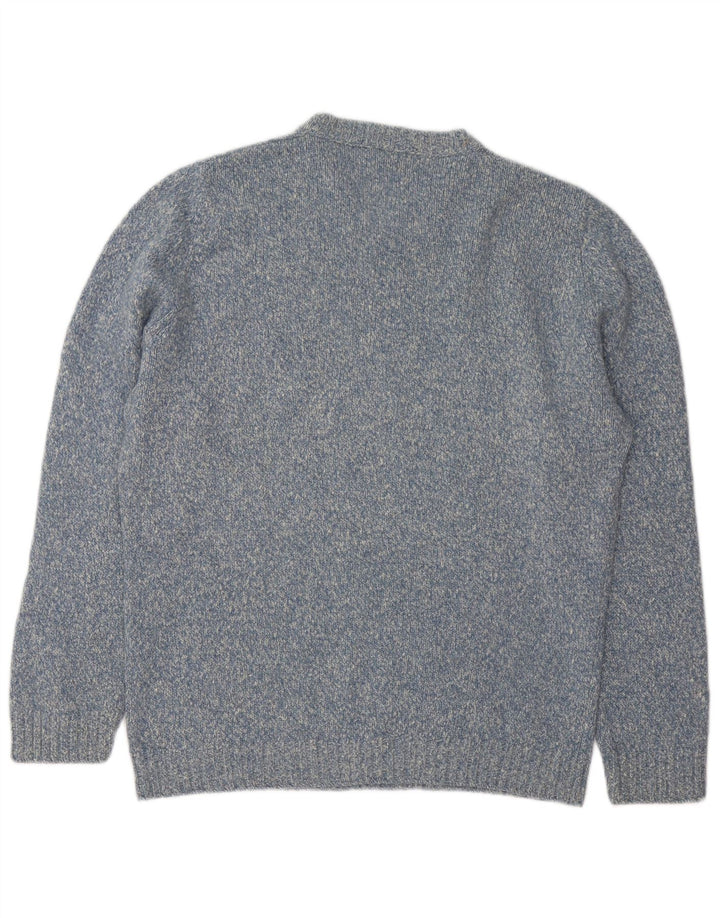 Gran Sasso Herre Crew Neck Jumper Sweater IT 48 Medium Blue Flecked Cashmere