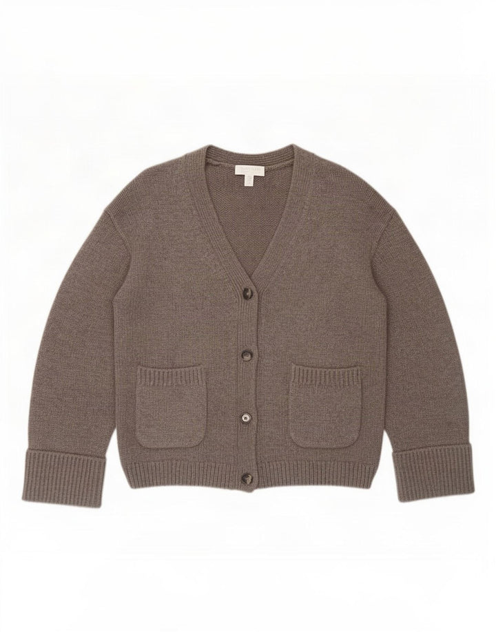 White Label Dame Cardigan Sweater UK 12 Medium Grey Merino Wool