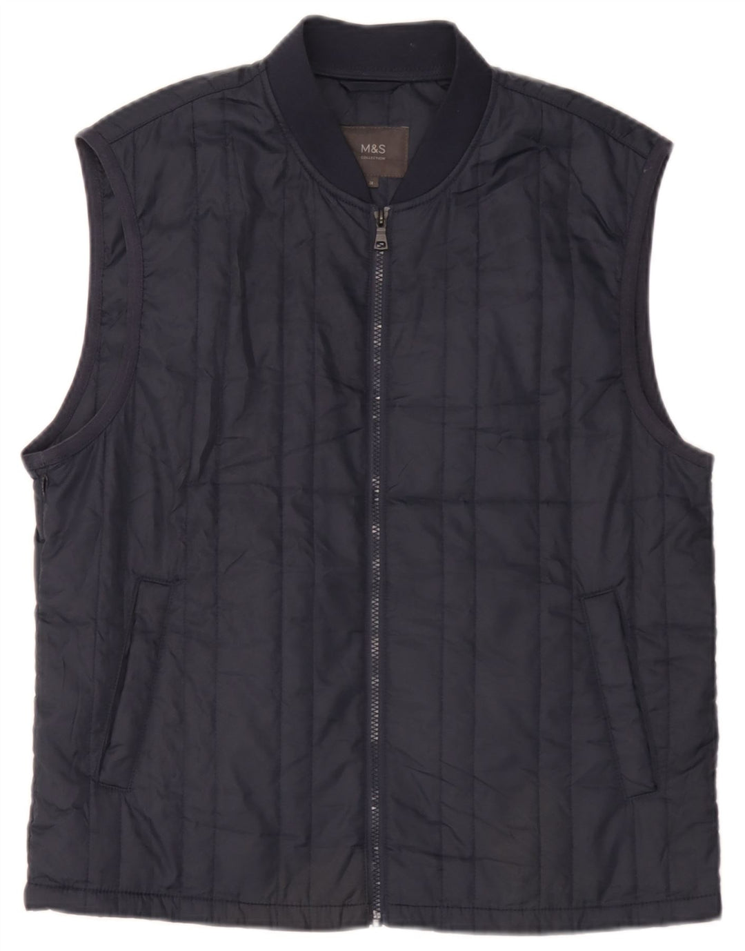 Marks & Spencer Herre Liner Gilet UK 38 Medium Navy Blue Polyester