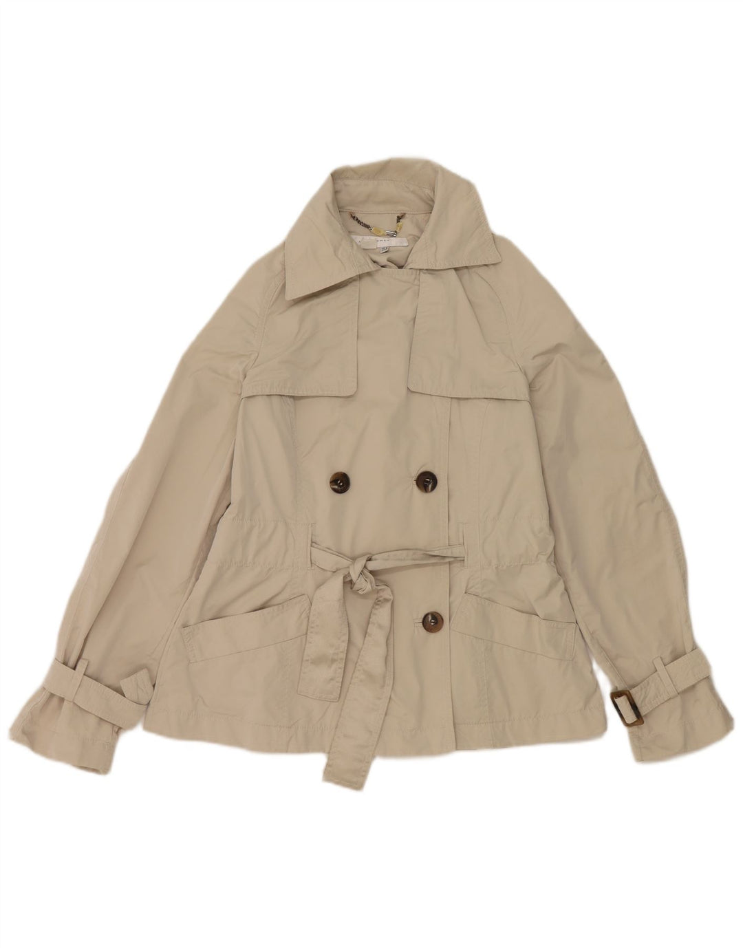 Zara Dame Dobbeltradet jakke UK 12 Medium Grey Polyester