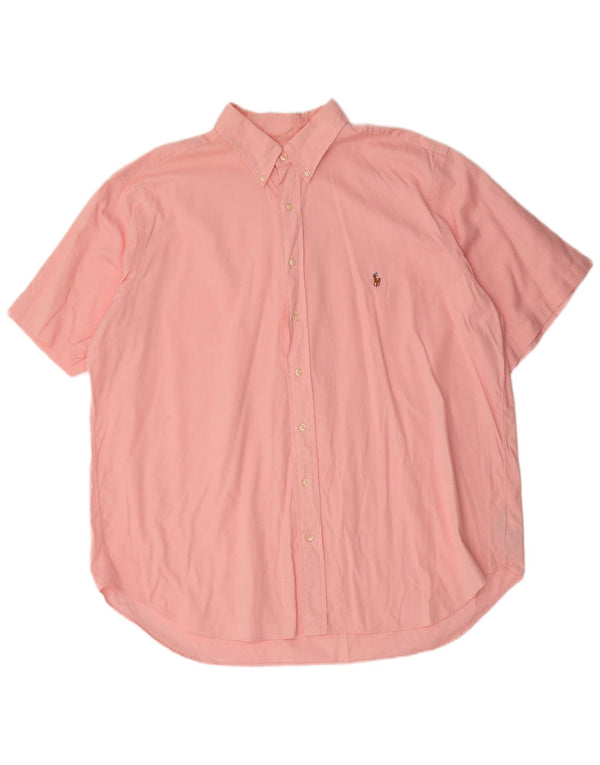 Polo Ralph Lauren Herre store korte ærmer klassisk pasform skjorte XL Pink bomuld