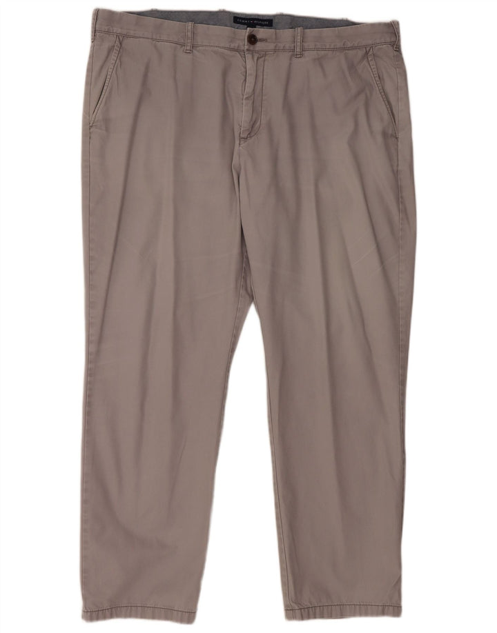 TOMMY HILFIGER Straight Chino-bukser til mænd W42 L32 Grå bomuld