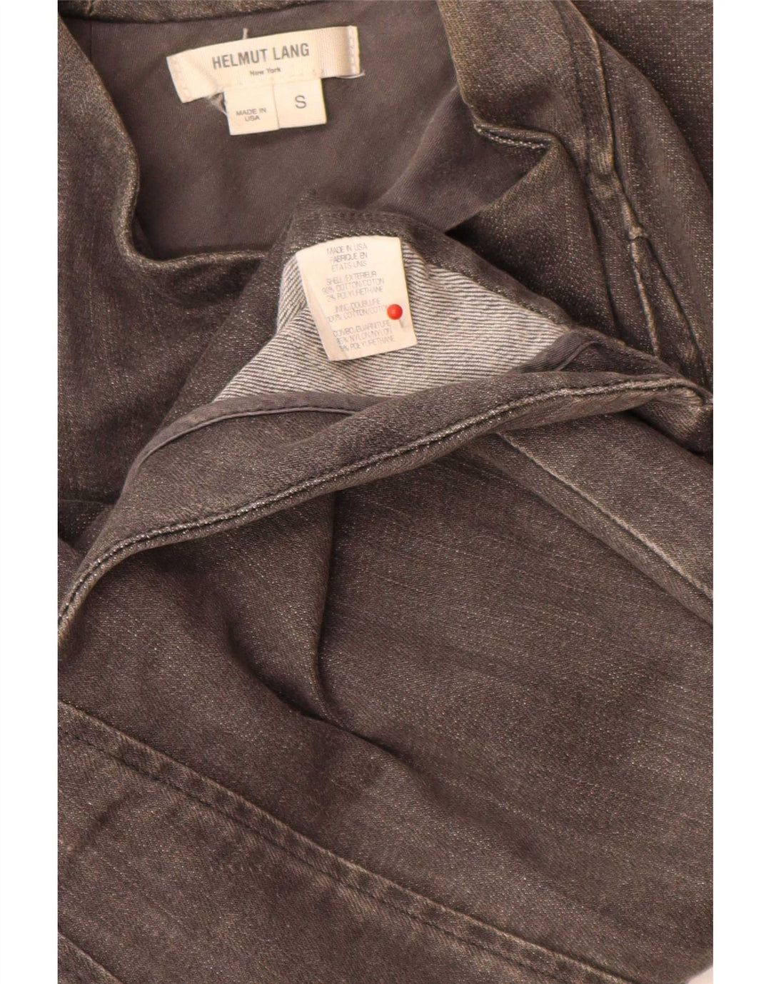 Helmut Lang Dame Asymetric Biker Jacket UK 10 Small Grey Colourblock