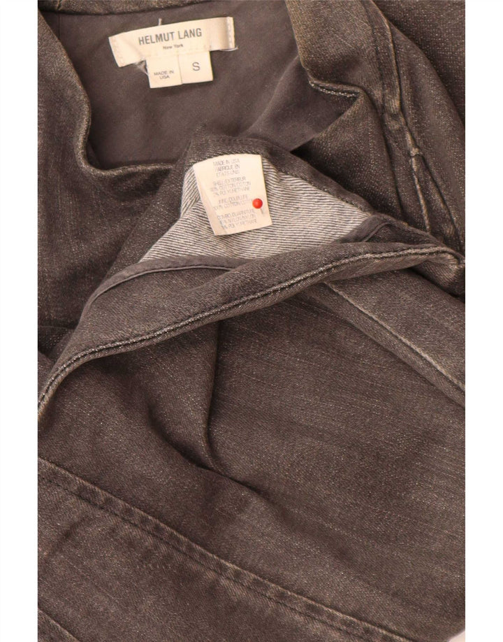 Helmut Lang Dame Asymetric Biker Jacket UK 10 Small Grey Colourblock