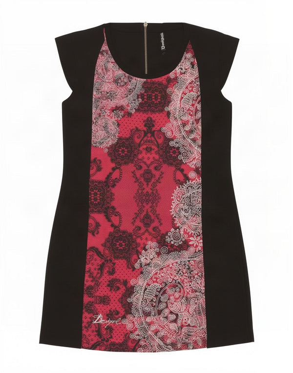 Desigual Womens Sheath Dress UK 18 XL Sort Paisley Polyester