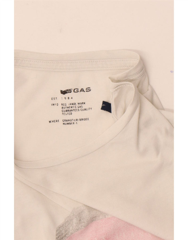 Gas Dame Grafisk Top Langærmet UK 16 Large White