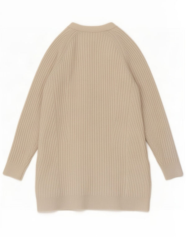 Marks & Spencer Dame Longline Åben Cardigan Sweater UK 16 Large Beige