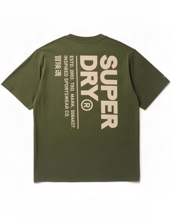 Superdry Grafisk T-shirt top til mænd Stor grøn bomuld
