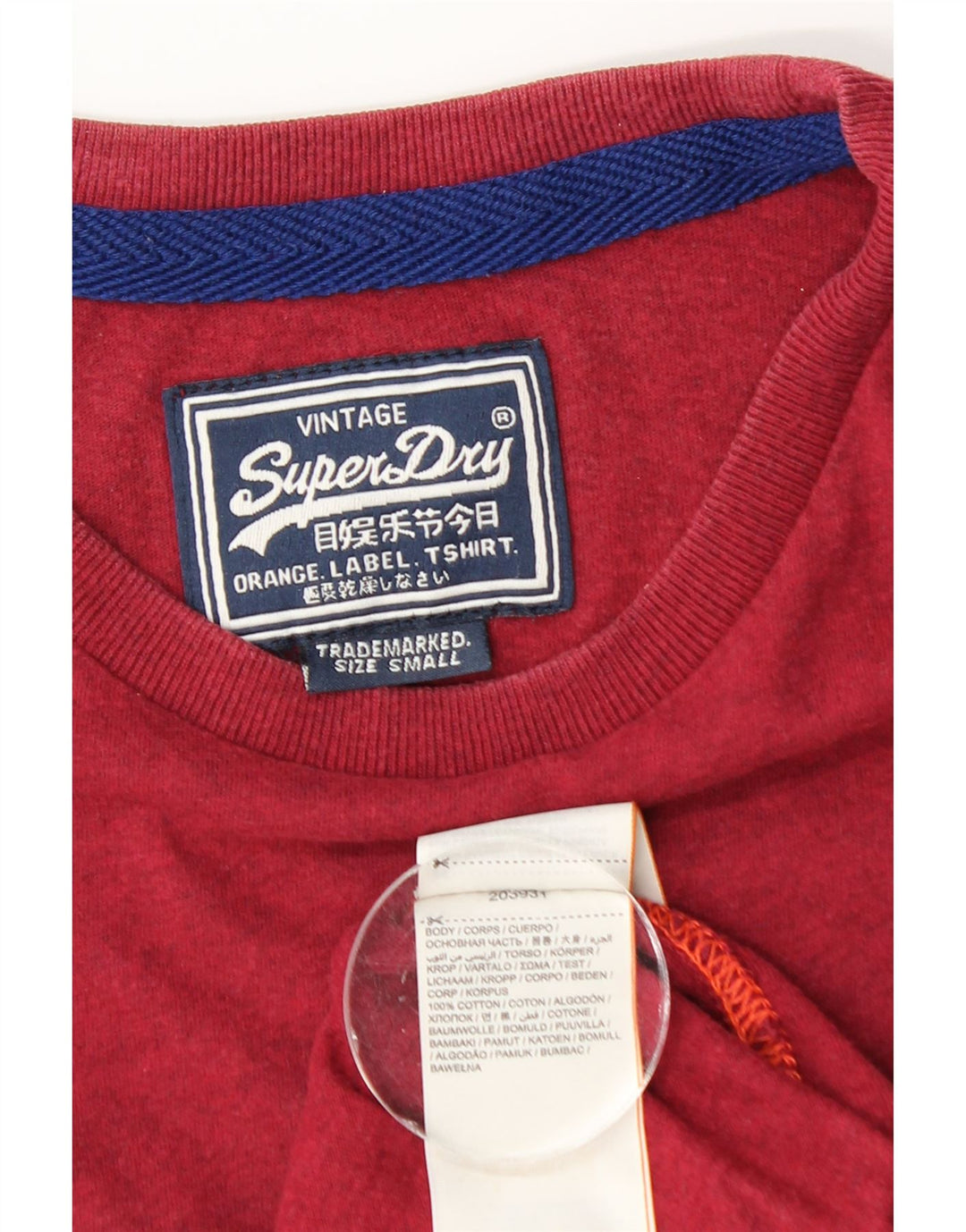 Superdry T-shirt top til mænd, lille rød bomuld