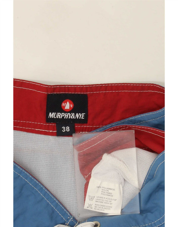 Murphy & Nye Herre grafiske svømmeshorts XL Blå Colourblock Polyamid