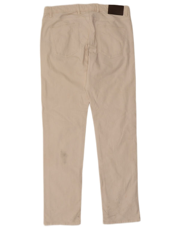 Massimo Dutti Dame Slim Jeans EU 42 Large W32 L31 Hvid Bomuld