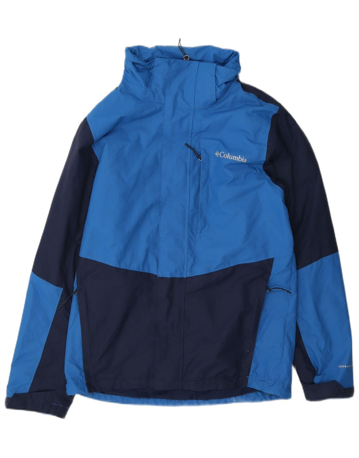 Columbia Mens Interchange Rain Jacket UK 34 XS Blue Colourblock Polyamid