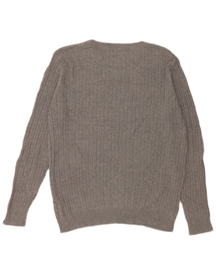 Zara Herre sweater med rund hals XL Grå bomuld