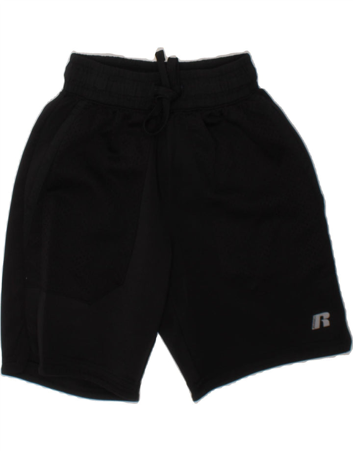 RUSSELL ATHLETIC Boys Sport Shorts 7-8 Years Medium  Black Polyester Vintage Russell Athletic and Second-Hand Russell Athletic from Messina Hembry 
