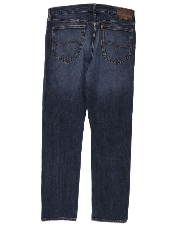 Lee Mens Daren Zip Fly Straight Jeans W33 L32 Marineblå Bomuld