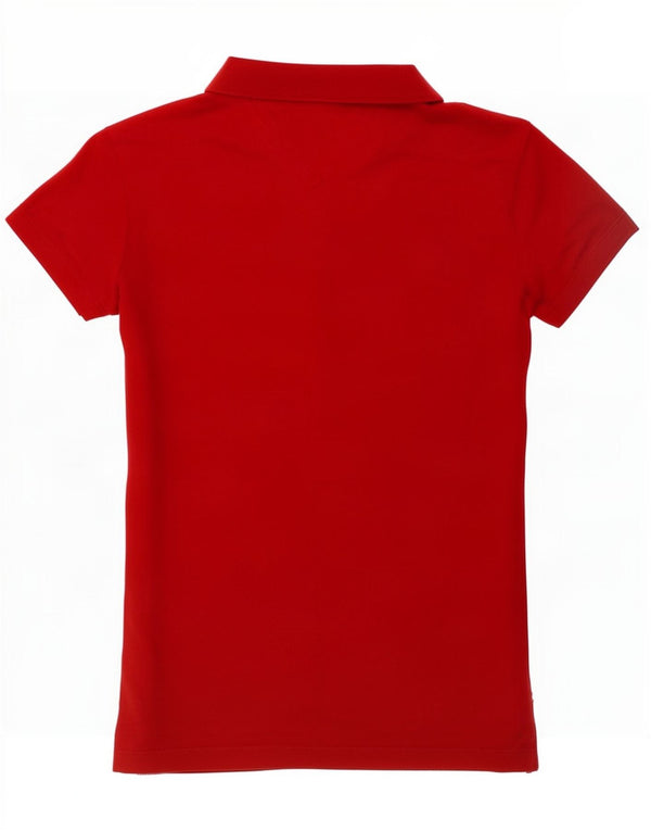 Tommy Hilfiger Dame Slim Fit Polo Shirt UK 6 XS Rød Bomuld