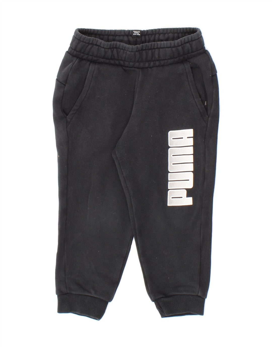 PUMA Boys Graphic Tracksuit Trousers Joggers 3-4 Years Black Vintage Puma and Second-Hand Puma from Messina Hembry 