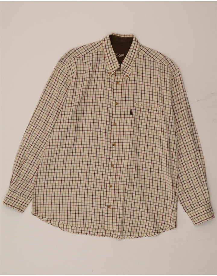 Barbour Herreskjorte 2XL Beige Gingham Bomuld