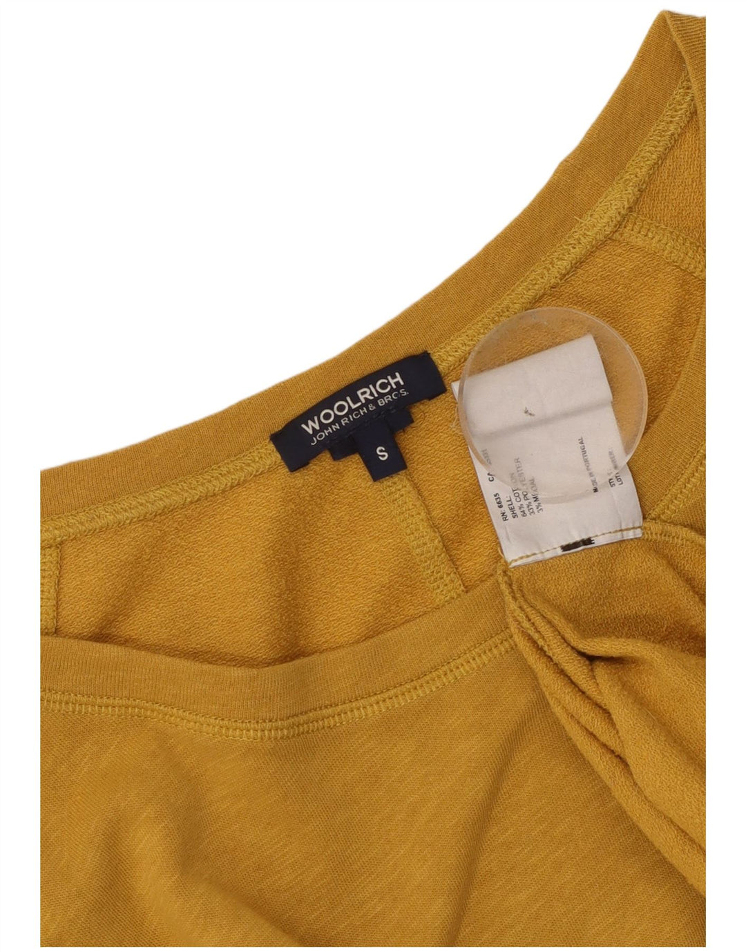 Woolrich Dame Oversized Top Langærmet UK 10 Lille Gul Bomuld