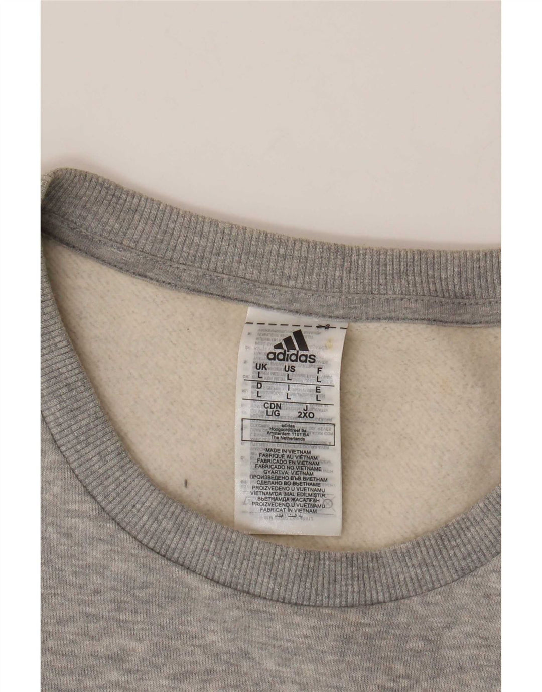 Adidas Sweatshirt til mænd, stor grå bomuld