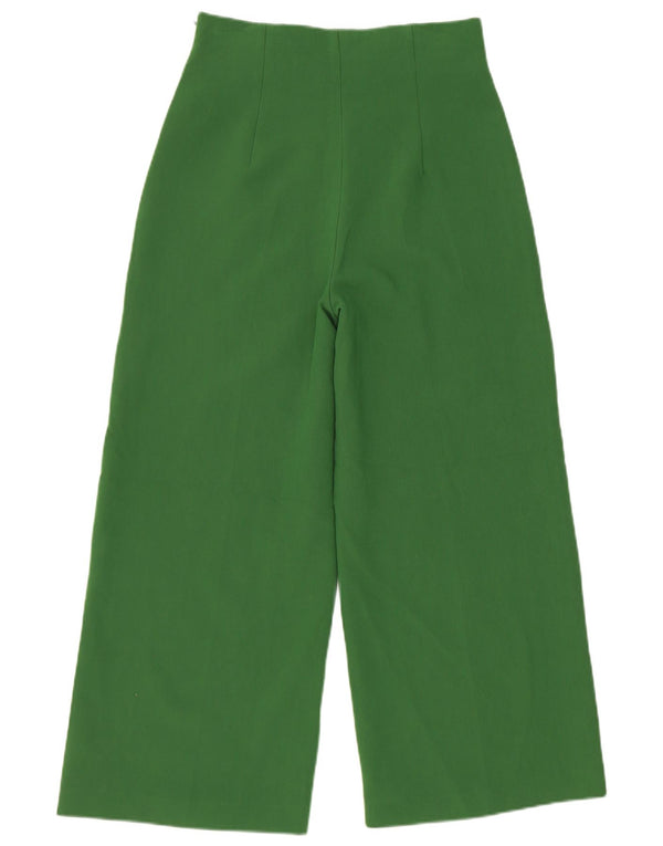 Zara Womens Casual Bukser med brede ben Små W26 L25 Grøn