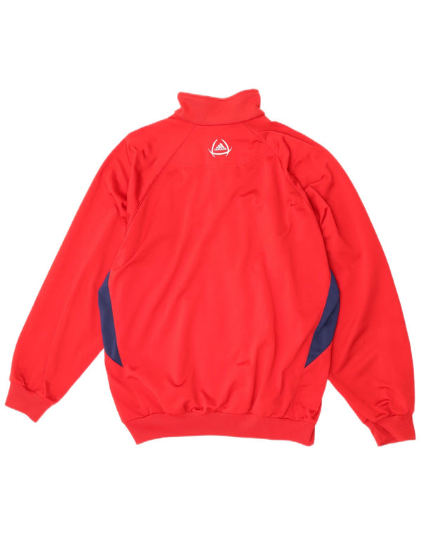 Adidas Træningsdragt til mænd Topjakke UK 40/42 Medium Rød Colourblock Polyester
