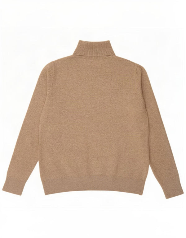 Marks & Spencer Dame Roll Neck Jumper Sweater UK 10 Small Beige Polyester
