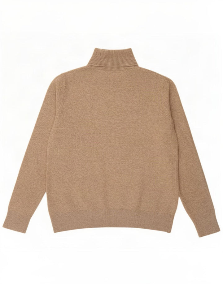 Marks & Spencer Dame Roll Neck Jumper Sweater UK 10 Small Beige Polyester