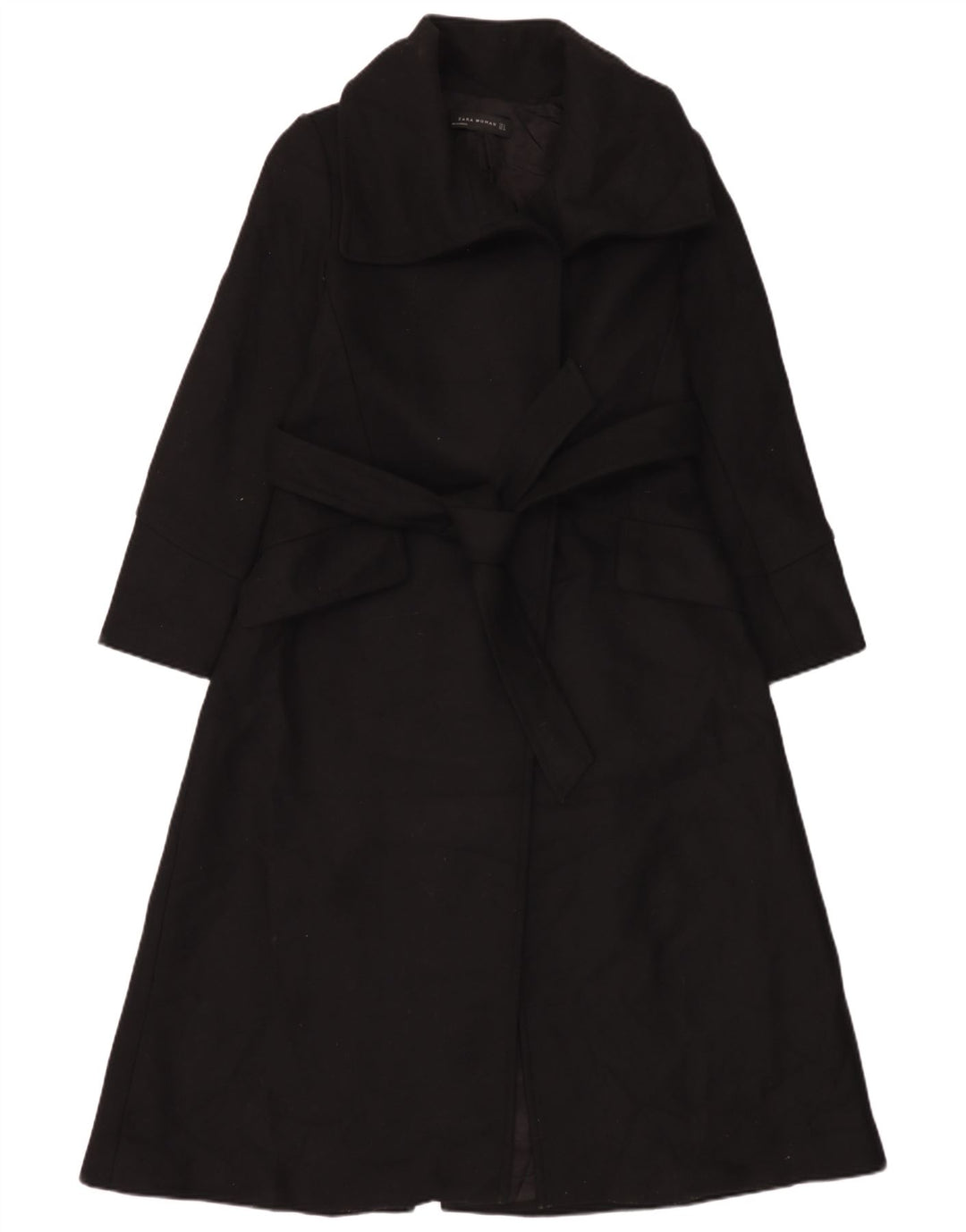 Zara Dame Overfrakke UK 10 Lille Sort