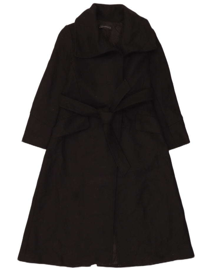 Zara Dame Overfrakke UK 10 Lille Sort