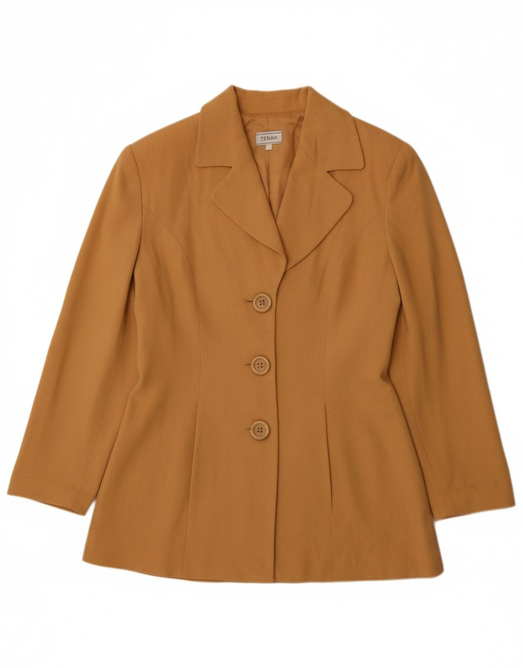 TENAX Womens 3 Button Blazer Jacket UK 12 Medium Brown Viscose