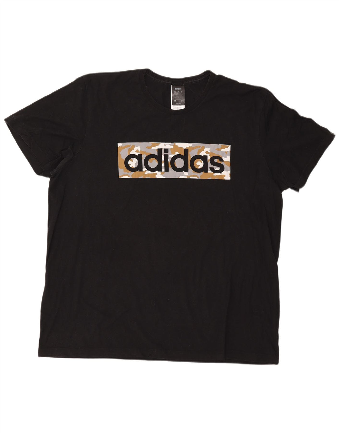 ADIDAS Grafisk T-shirt top til mænd 2XL sort bomuld