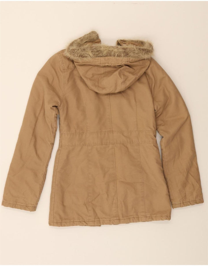 FAT FACE Womens Hooded Utility Jacket UK 8 Small Beige Cotton Vintage Fat Face and Second-Hand Fat Face from Messina Hembry 