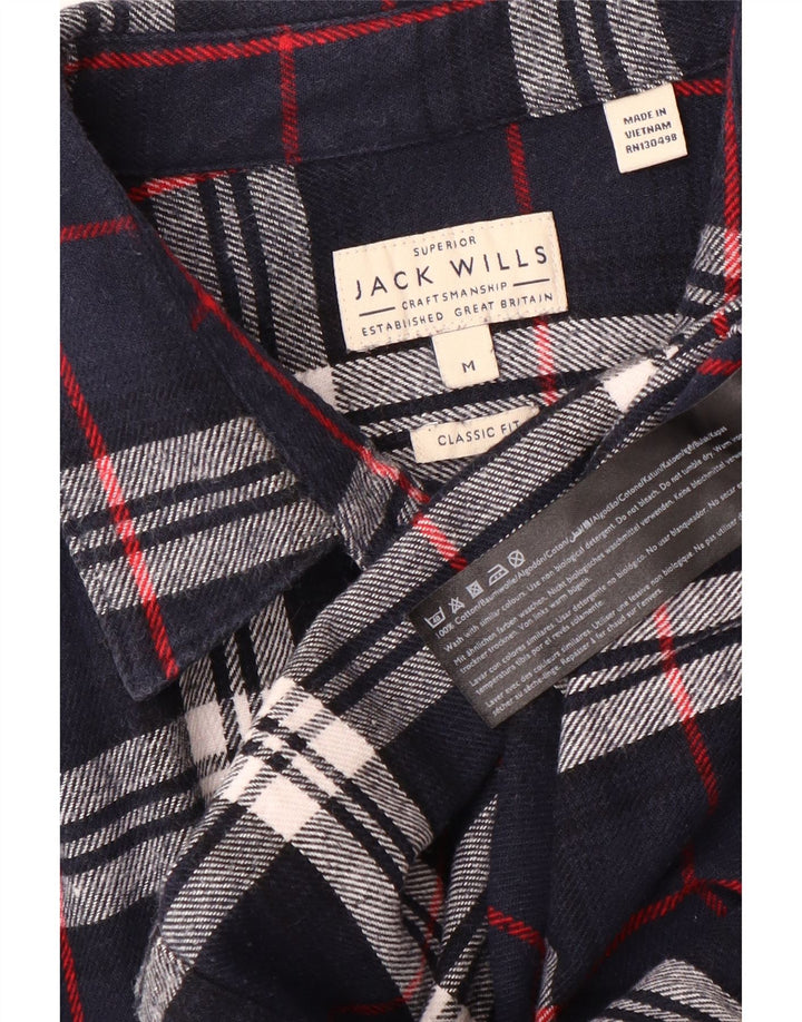 JACK WILLS Mens Superior Classic Fit Flannel Shirt Medium Navy Blue Check Vintage Jack Wills and Second-Hand Jack Wills from Messina Hembry 
