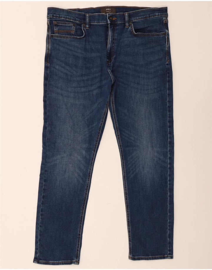 Marks & Spencer Herre Slim Jeans W36 L29 Blå Bomuld