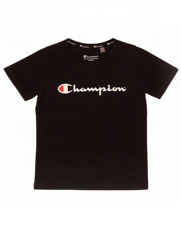 Champion piger grafisk t-shirt top 11-12 år sort bomuld