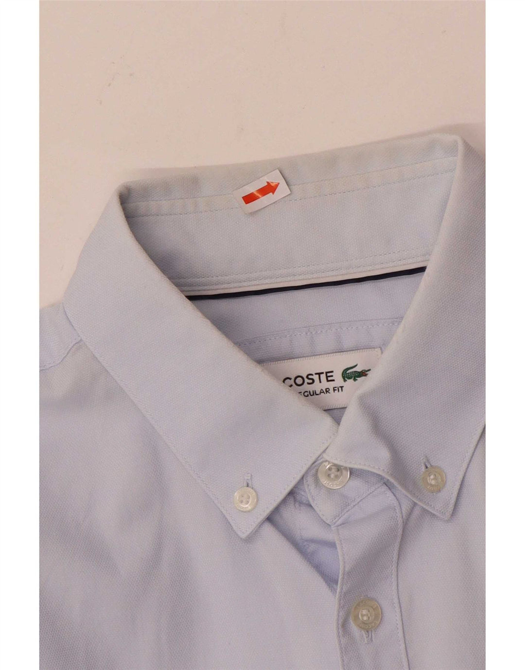 Lacoste Herre Regular Fit skjorte STØRRELSE 41 16 Stor blå bomuld