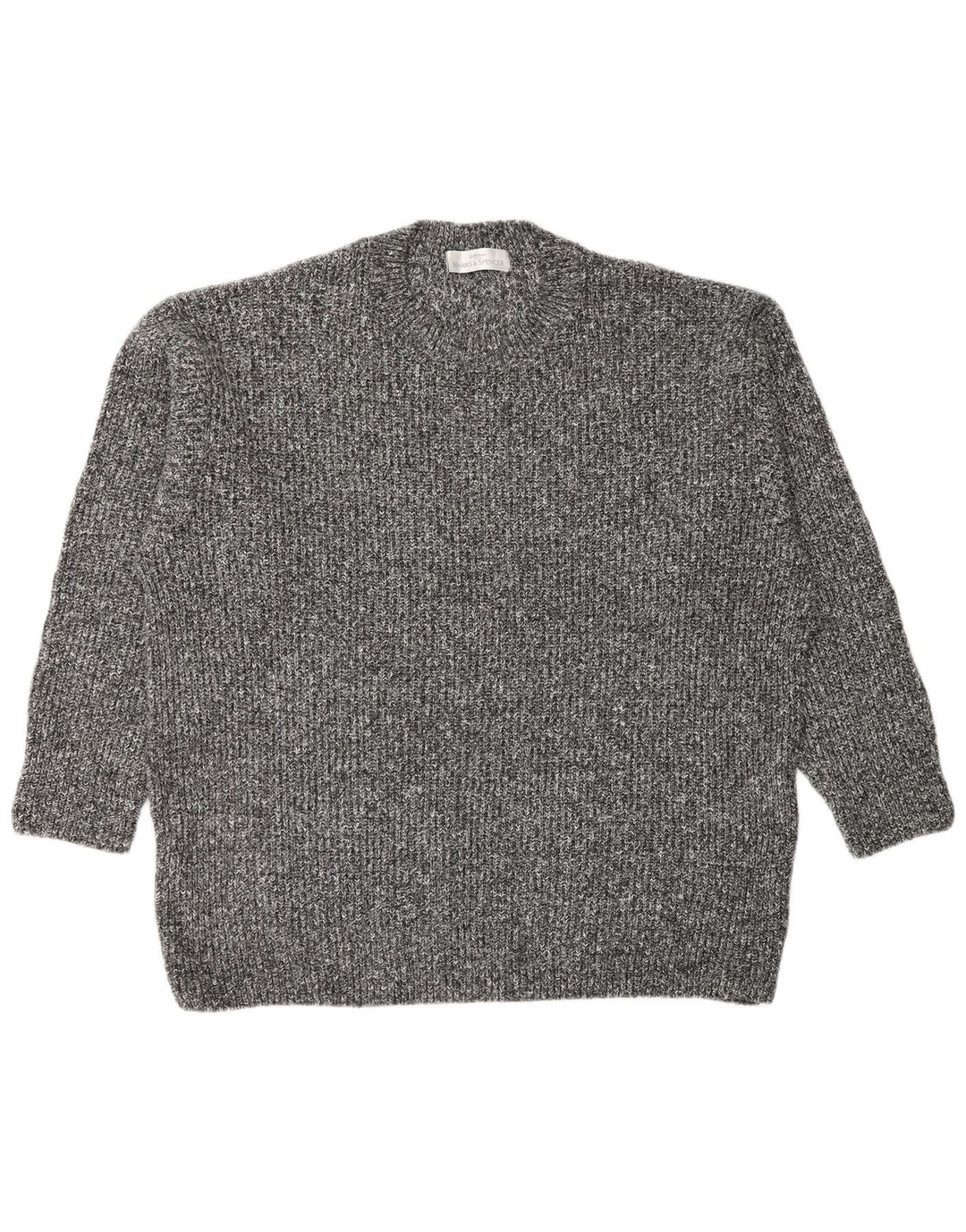 Marks & Spencer Herre sweater med rund hals, stor grå flækket akryl