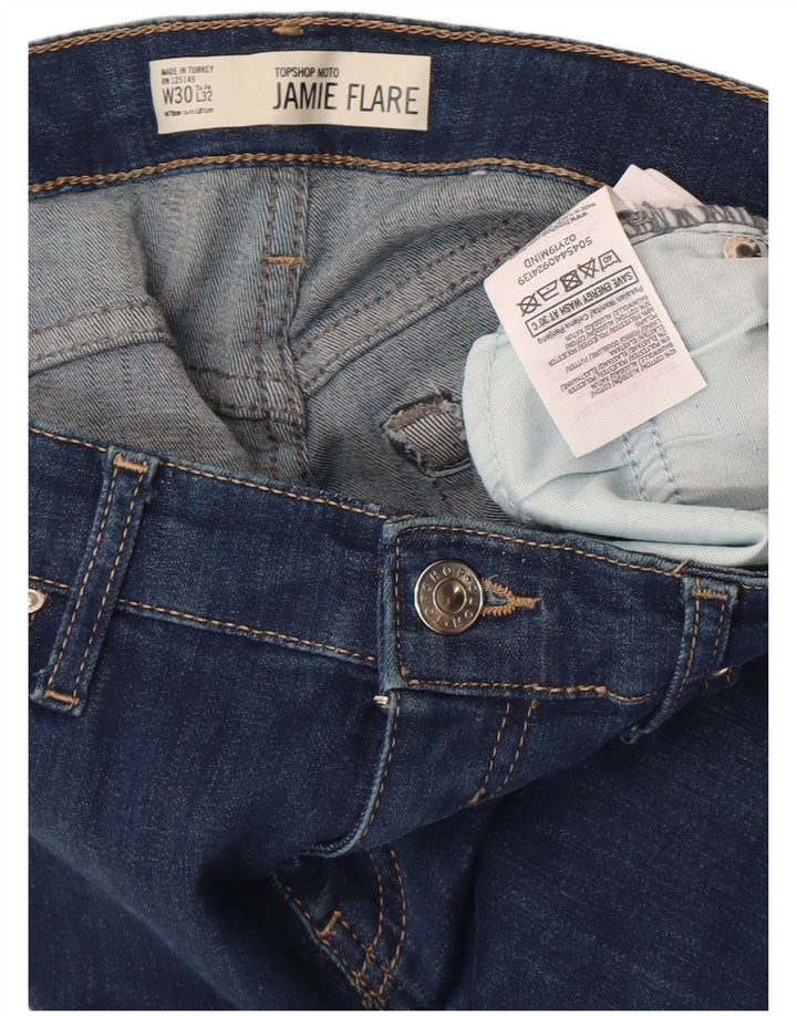 TOPSHOP Dame Jamie Flared Jeans W30 L32 Blå Bomuld