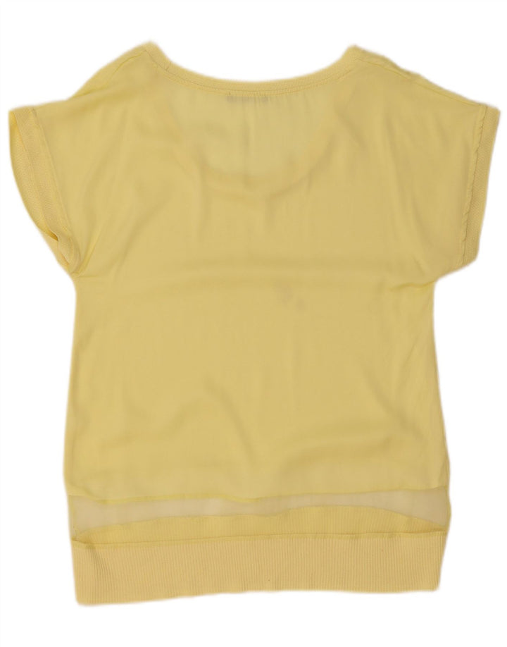 Zara Dame Bluse Top UK 10 Lille Gul