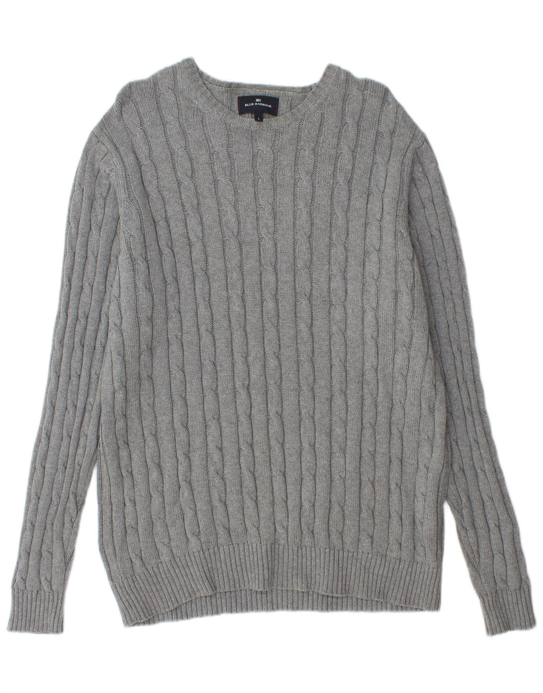 Marks & Spencer Herre Blue Harbor Boat Neck Jumper Sweater Stor Grå